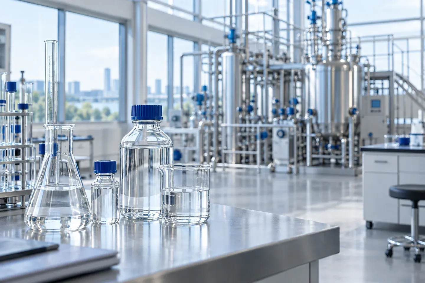 Laboratory glassware and pilot equipment for carbonate application development