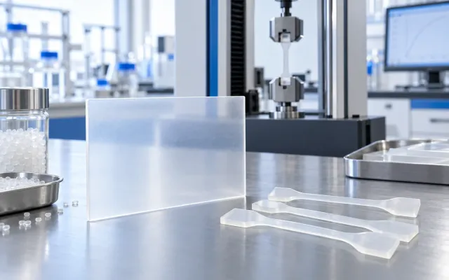 Polymer test specimens prepared for mechanical evaluation