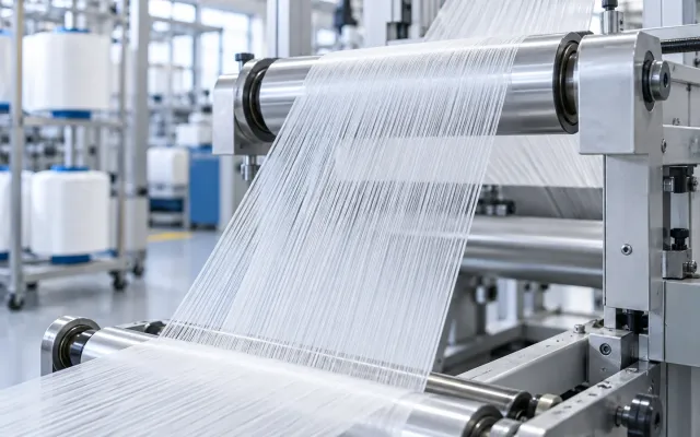 Filament rollers in a pilot fibre processing line