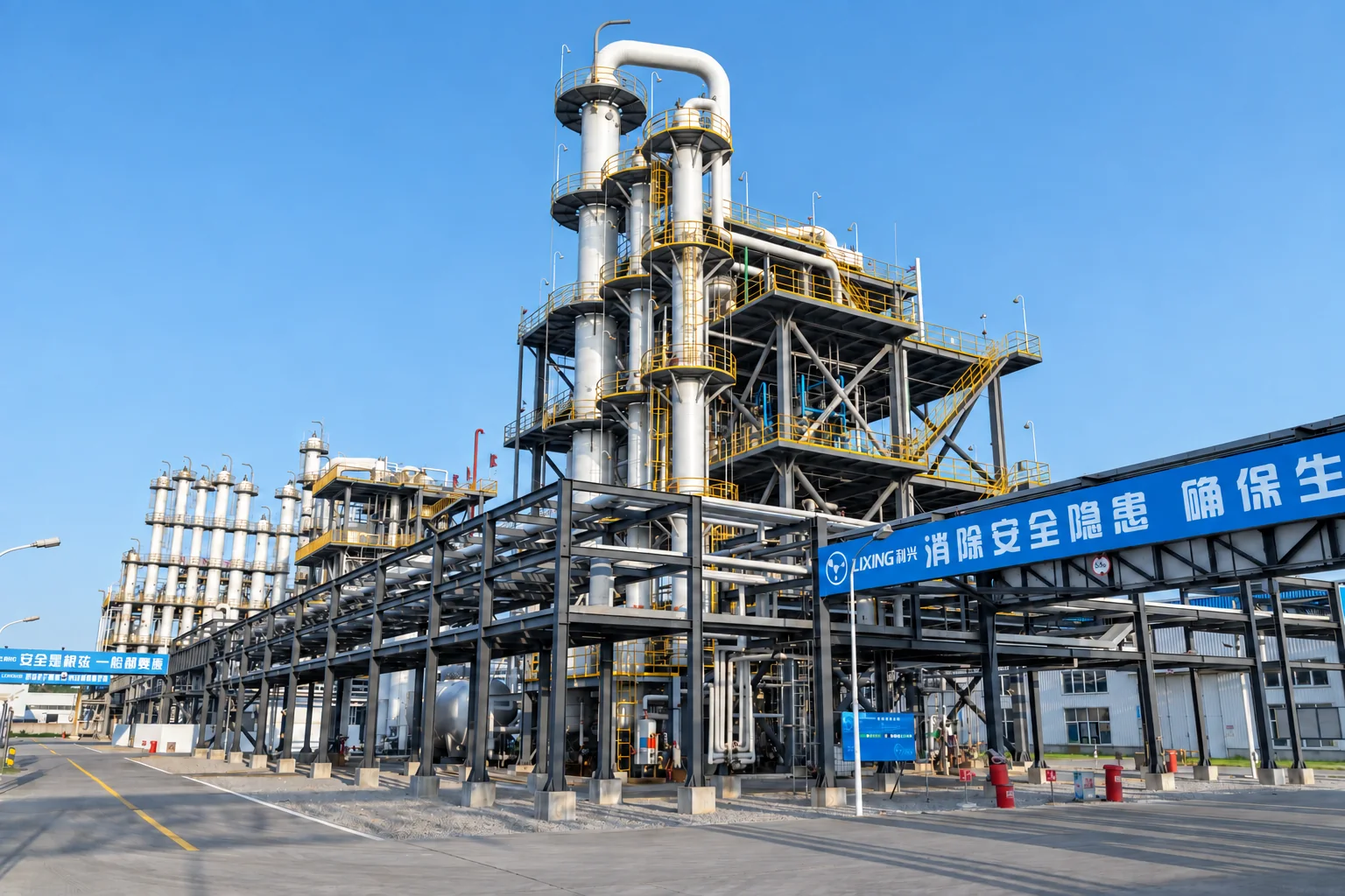 Production facility and process columns